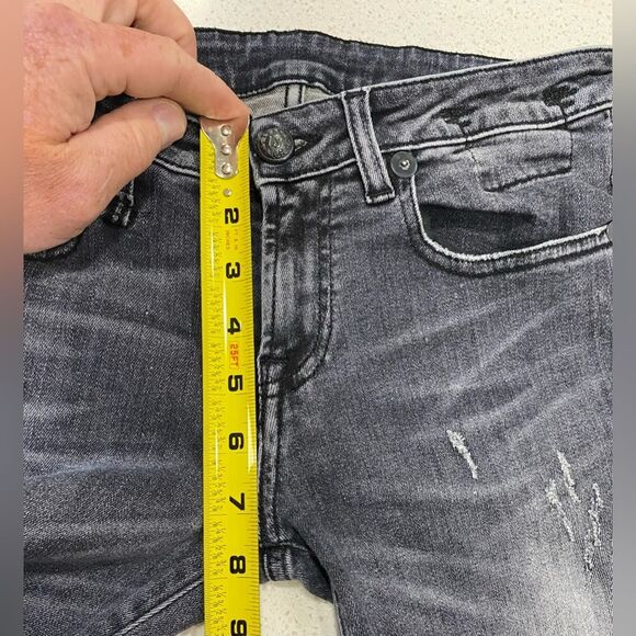 R13 Kate Skinny Jeans Orion Black 26x27 Made in Italy Distressed EUC - Picture 10 of 13